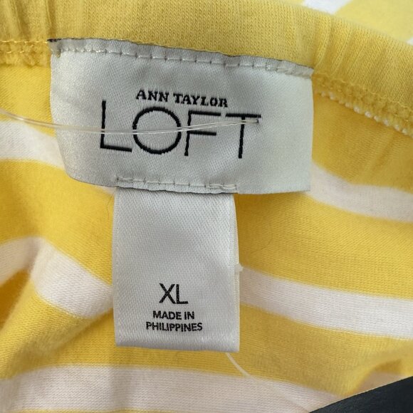 Ann Taylor Loft Yellow & White Striped Halter Top Size XL Beachy NWT - Picture 3 of 5